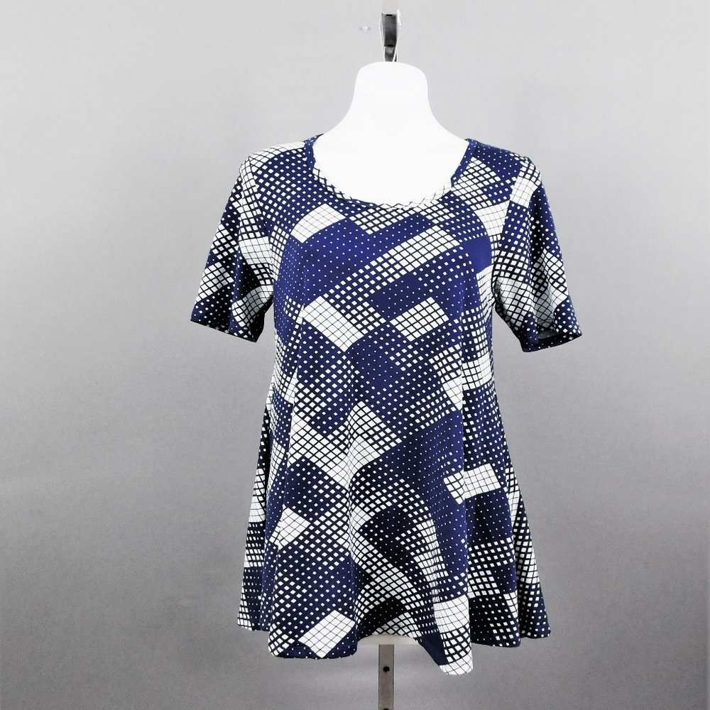 LulaRoe Women‎ Shirt Blue White S